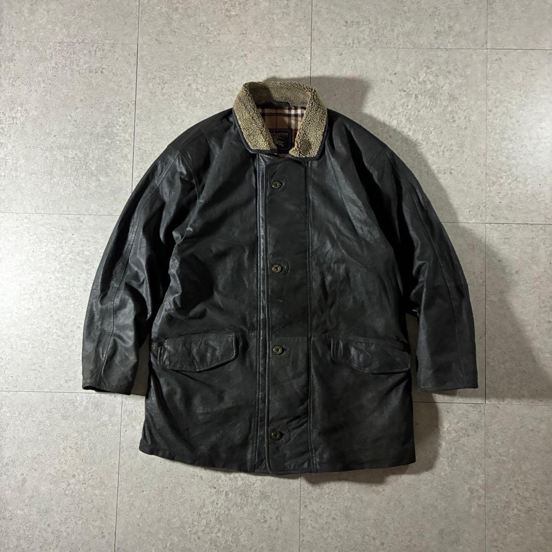 rjonjionさま専用　極美品80s90s Burberrysゴートレザー