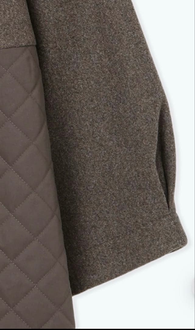 新品★サマンサモスモス★メルトン切替キルティングコート★ブラウン