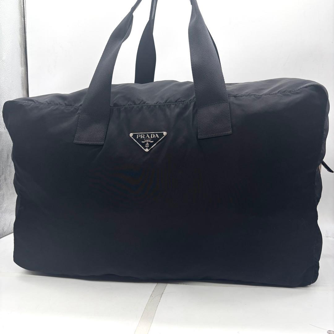 【美品】PRADA ブラック ボストンバッグ ナイロン ボストンバッグ