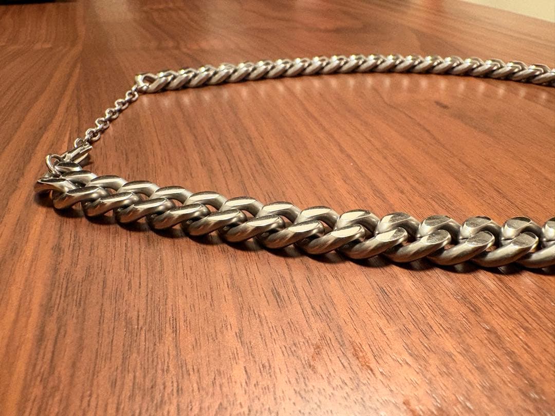 【超美品】DIESEL ロゴプレート 喜平チェーン ネックレス　シルバー