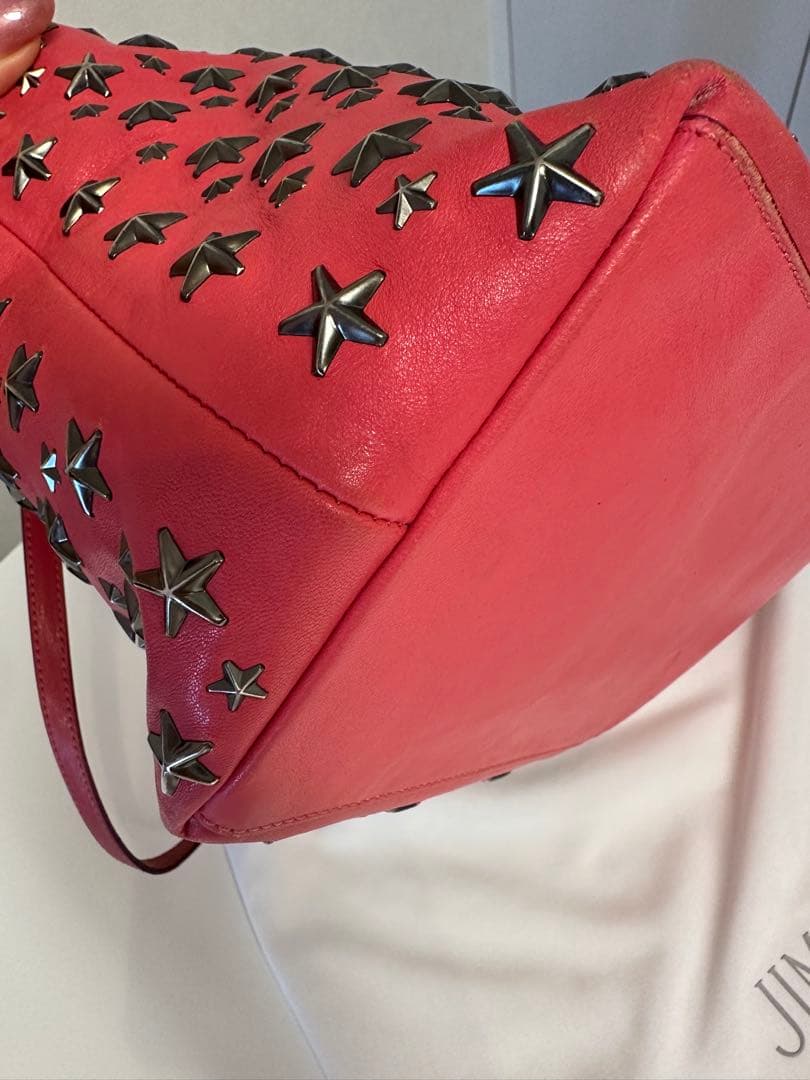 JIMMY CHOO ピンク レザートートバッグ