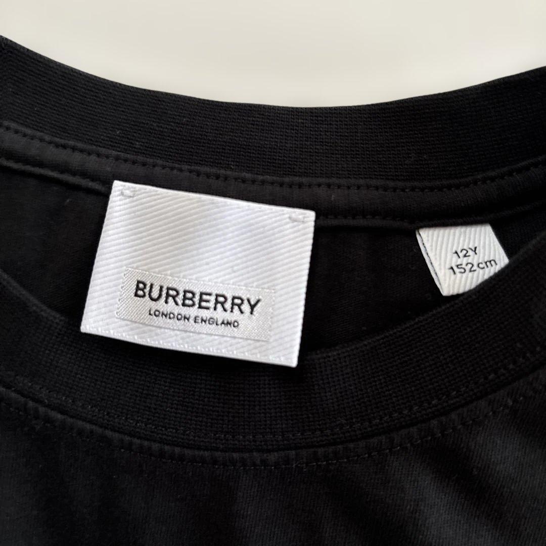 極美品　BURBERRY キッズ12Y(152cm) ロゴTシャツ ブラック
