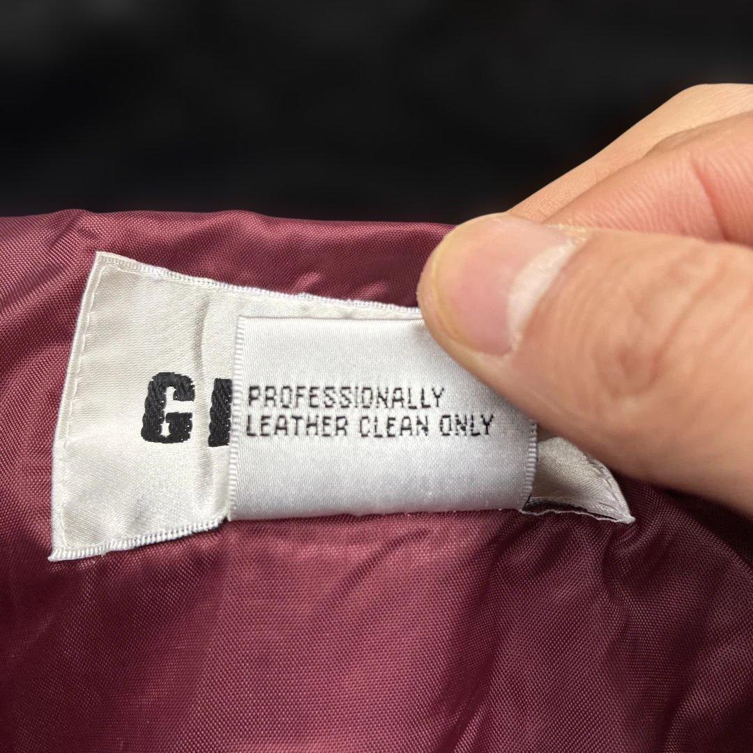 本革レザージャケット　えんじ色赤レッド　ヴィンテージ90sブルゾン短丈ハイネック