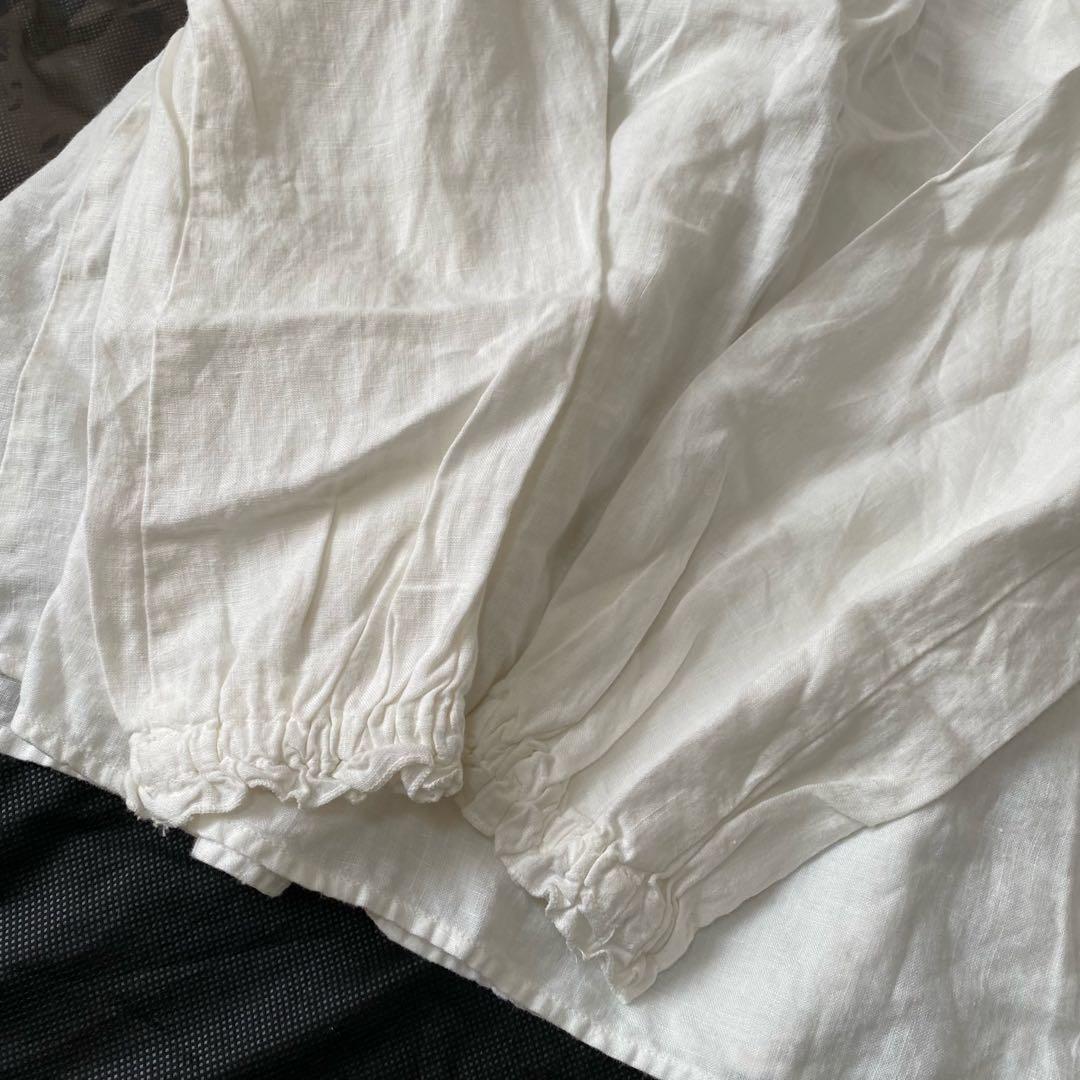 nest Robe 洗える 2way リネンフリルネックブラウス フリーサイズ