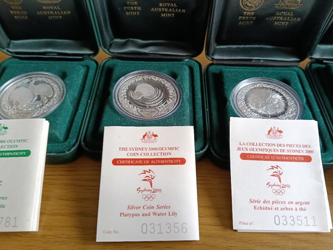シドニーオリンピック公式記念銀貨６セット【１】純銀.999 総重量217g