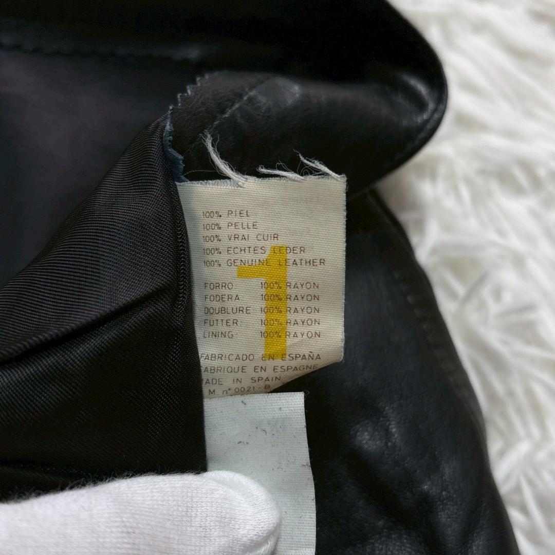 ブラック バイカー 牛革 レザー ワイドパンツ　XXLサイズ