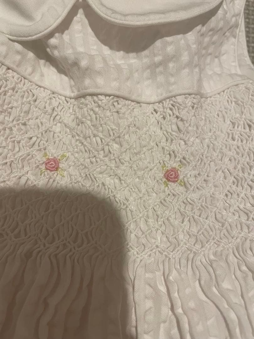 美品　ラルフローレン　ワンピース　ハンドスモックド　ドレス