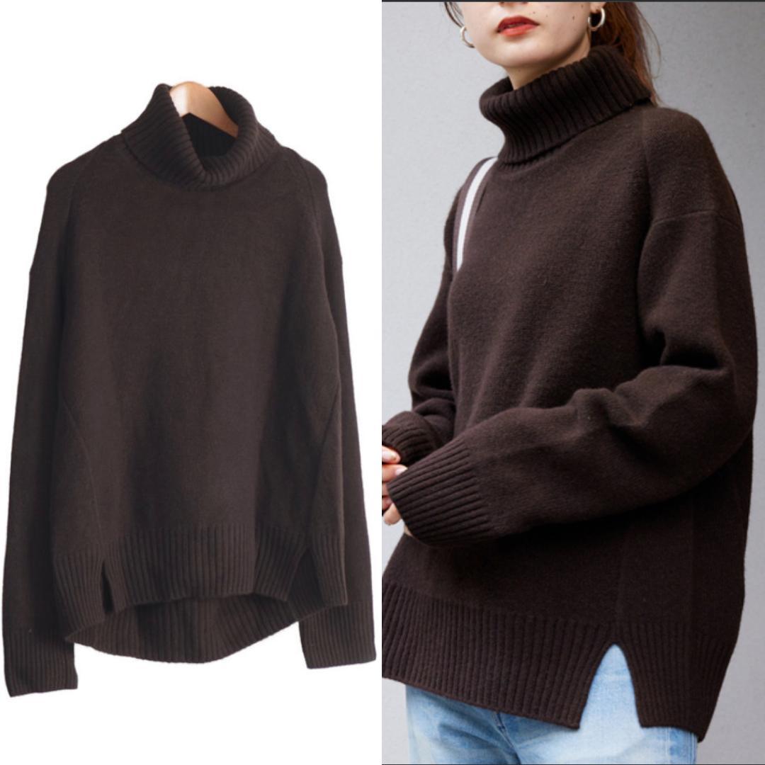 FRAMeWORK AQUAタートルプルオーバー ブラウン フレームワーク