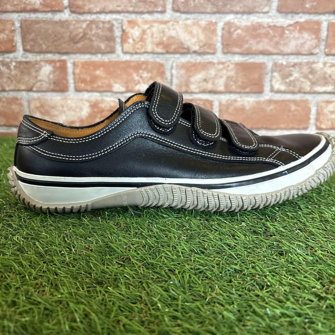 SPINGLEMOVE ベルクロ ブラック レザー スニーカー SPM-211