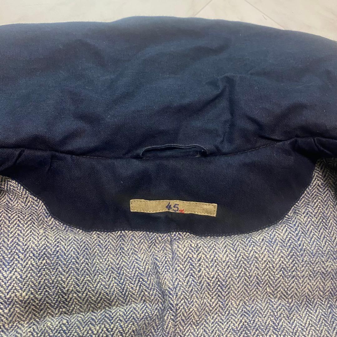 希少✨45R インディゴ染　ダウンジャケット　モッズコート　ネイビー　紺