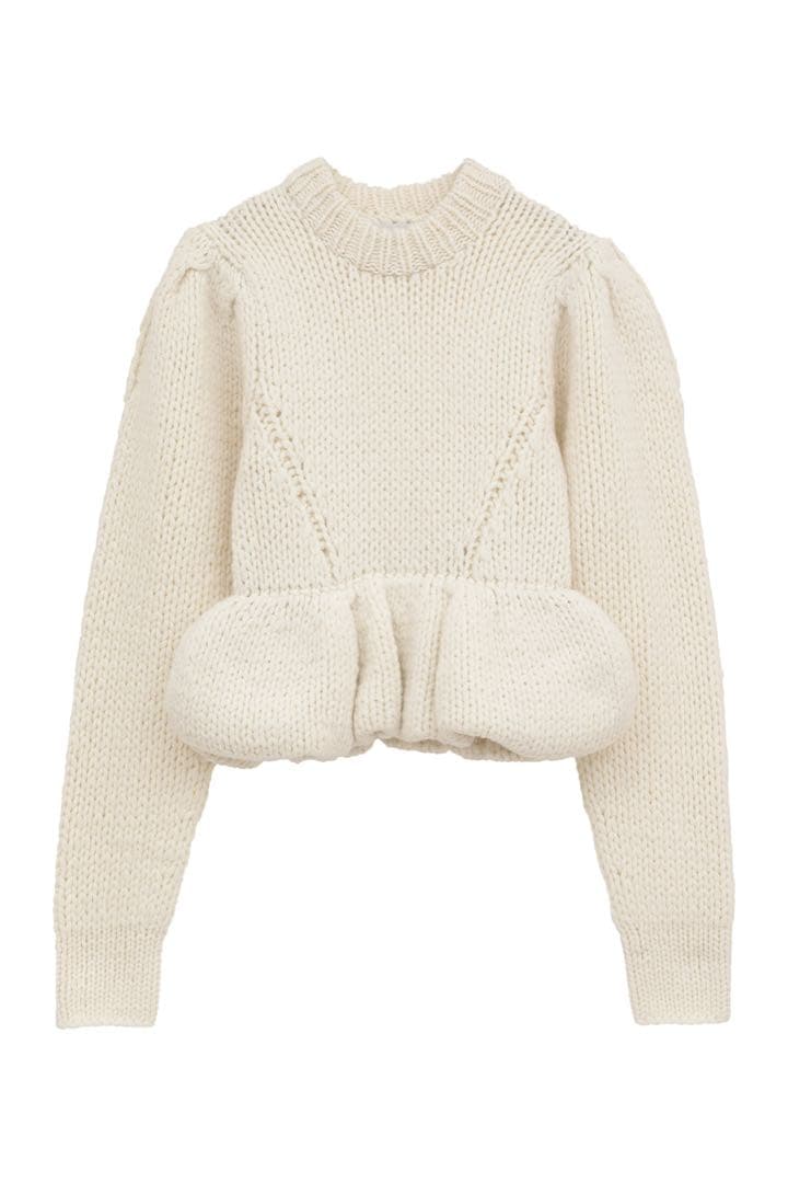 トップス CLANE PEPLUM HAND KNIT TOPS