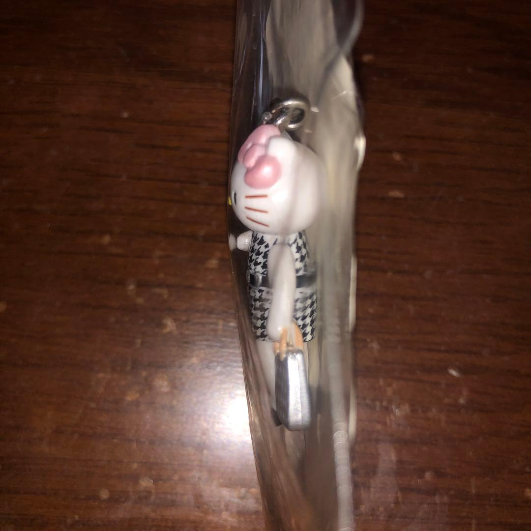 ［専用］足長キティ　ボールペン　マスコット　ストラップ　千鳥柄ワンピース　ギャル