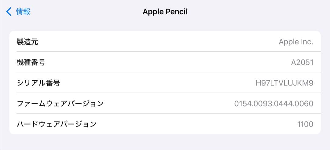 2023年12月購入品　良品　正常動作確認　Apple Pencil 第2世代