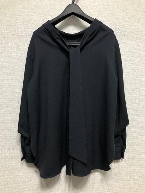 新品☆LL♪紺系♪衿リボンタイ♪セットアップパンツスーツ♪3点〇D195