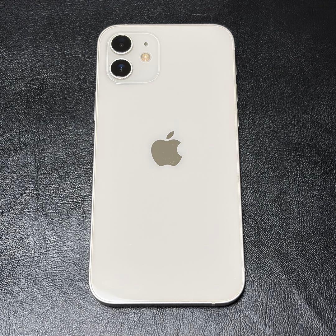 iPhone12 64GB バッテリー残量80% ホワイト + 箱,充電ケーブル