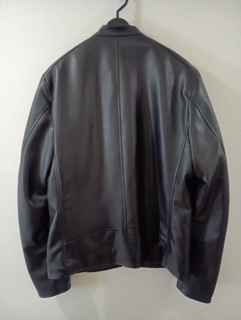 ナノ・ユニバース フェイクレザー シングルライダースジャケット XL