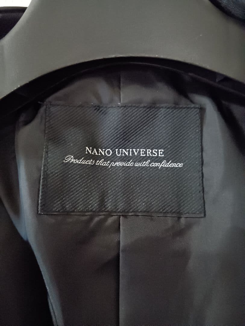 ナノ・ユニバース フェイクレザー シングルライダースジャケット XL