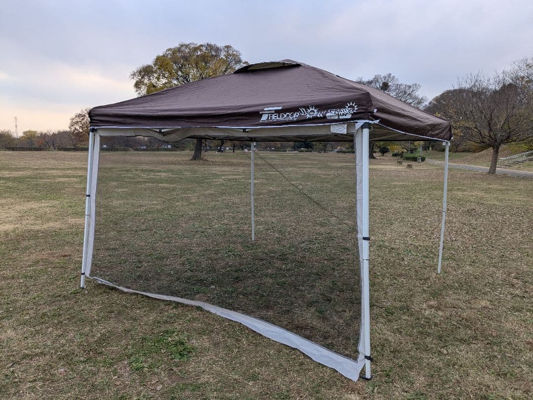FIELDOOR　ワンタッチタープ　3m×3m　サイドシート2枚+おまけ付き