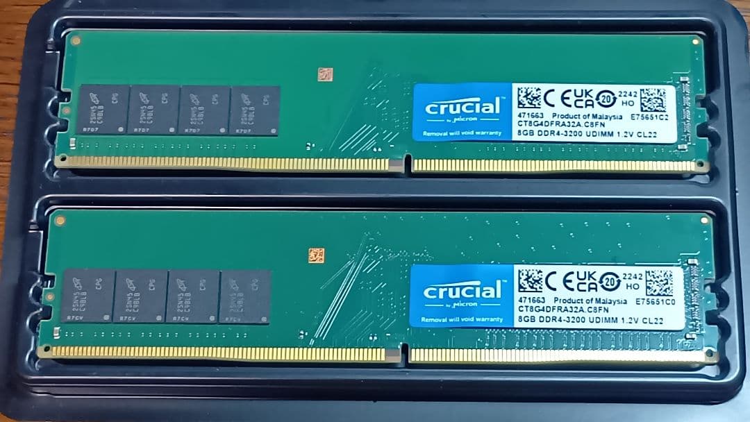 Crucial DDR4-3200 8GB×2枚=16GB 500GB SSD