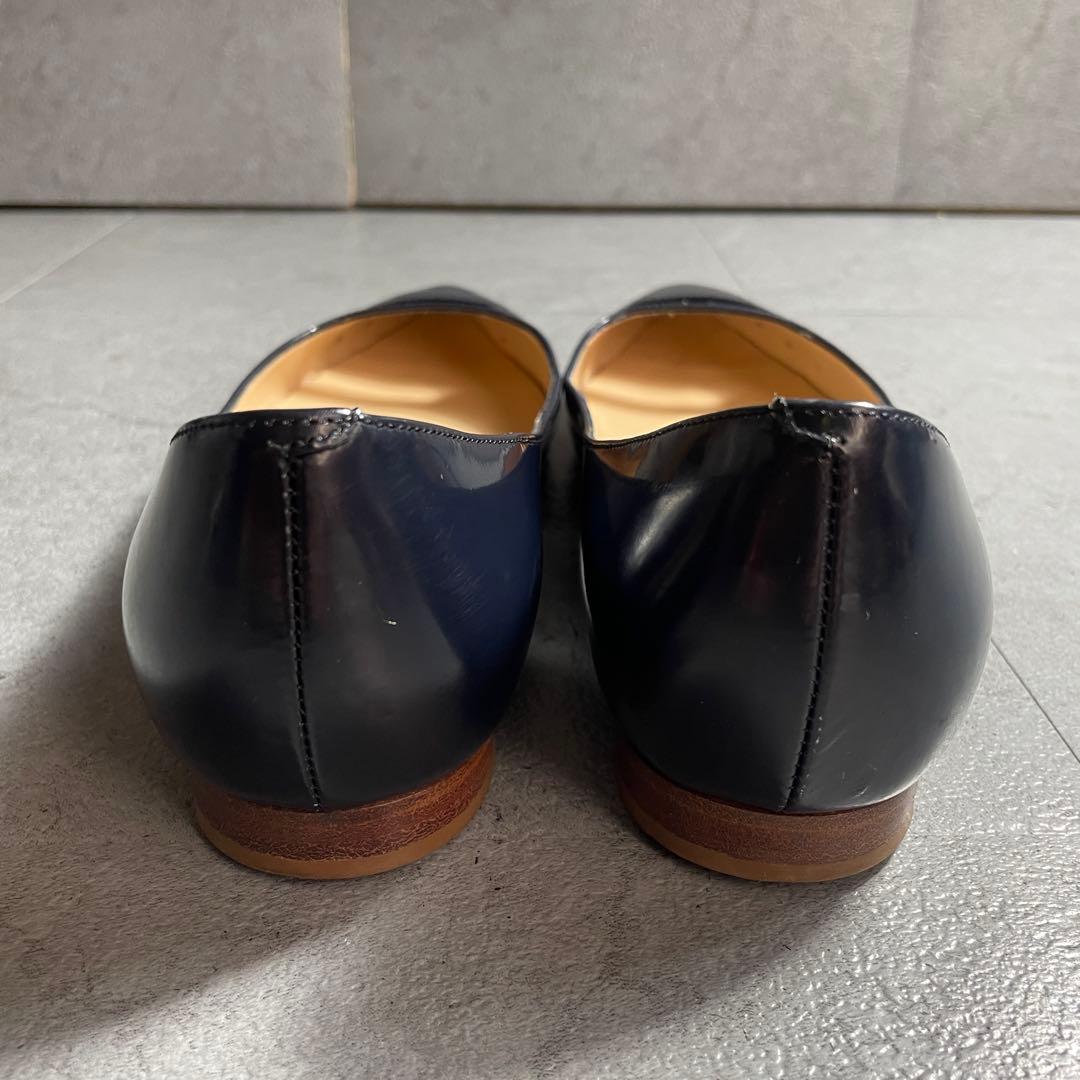 名作✨️ PELLICO アネッリ フラットシューズ エナメル ネイビー 37