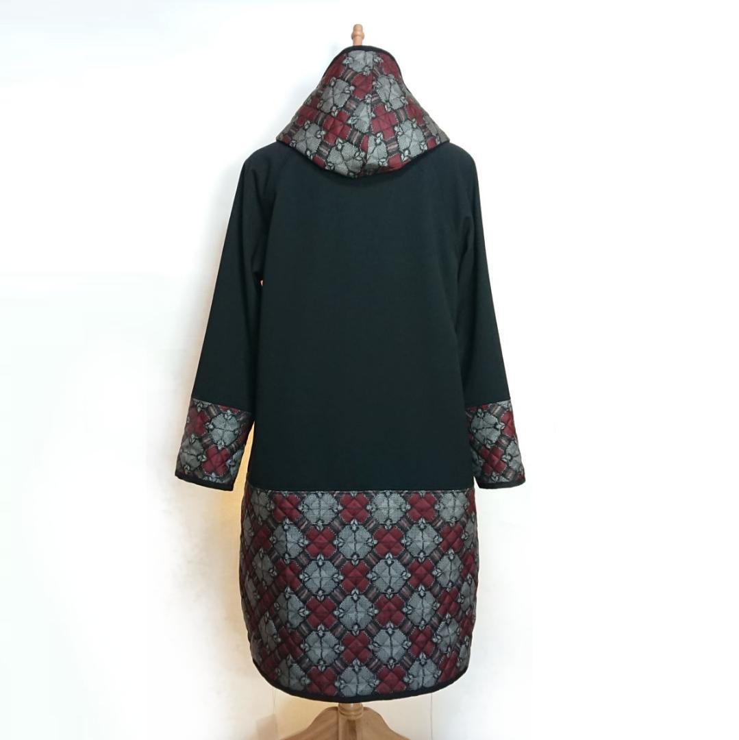 着物リメイク キルティングコンビ/ラグランコート【5139】