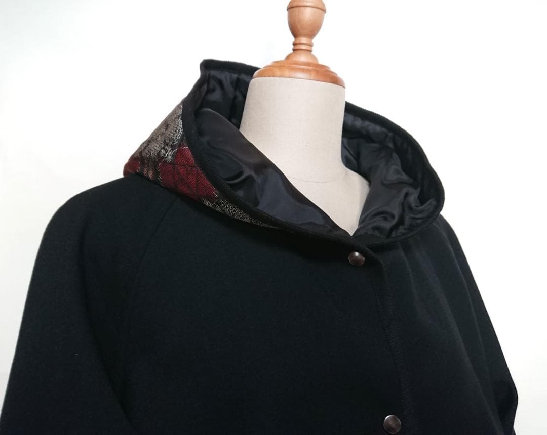 着物リメイク キルティングコンビ/ラグランコート【5139】