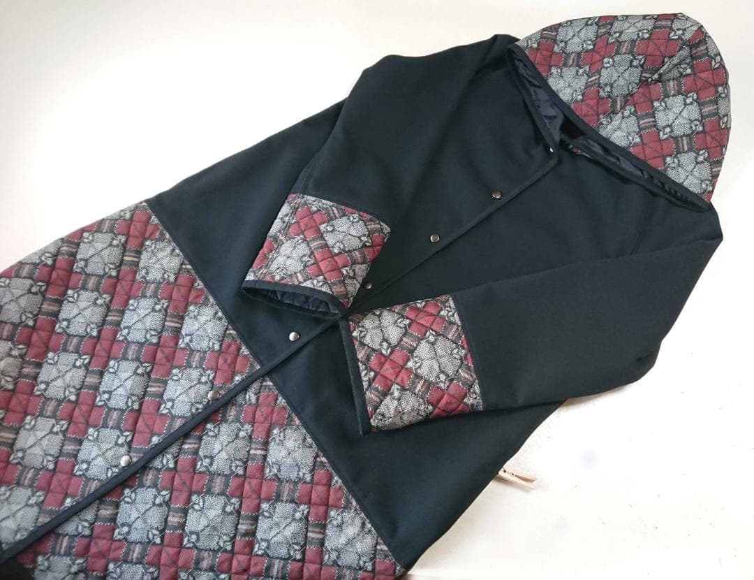 着物リメイク キルティングコンビ/ラグランコート【5139】