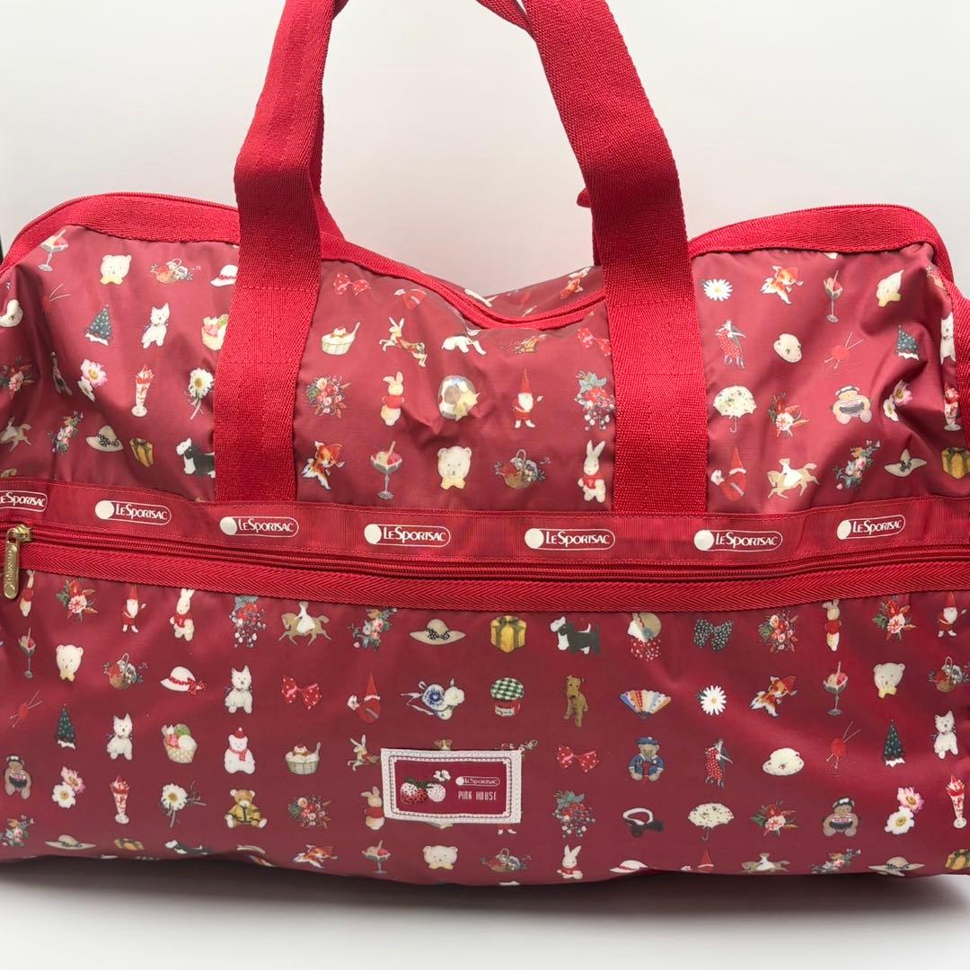 新品 レスポートサック ピンクハウス レッド ボストンバッグ ポーチ付き