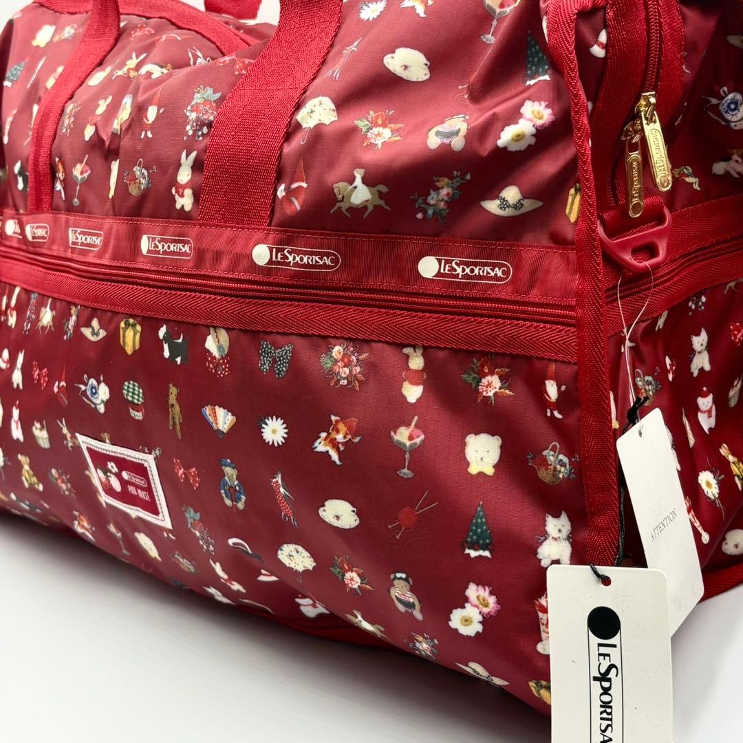 新品 レスポートサック ピンクハウス レッド ボストンバッグ ポーチ付き