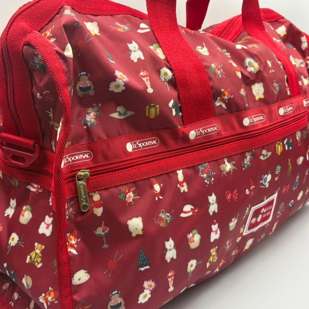 新品 レスポートサック ピンクハウス レッド ボストンバッグ ポーチ付き
