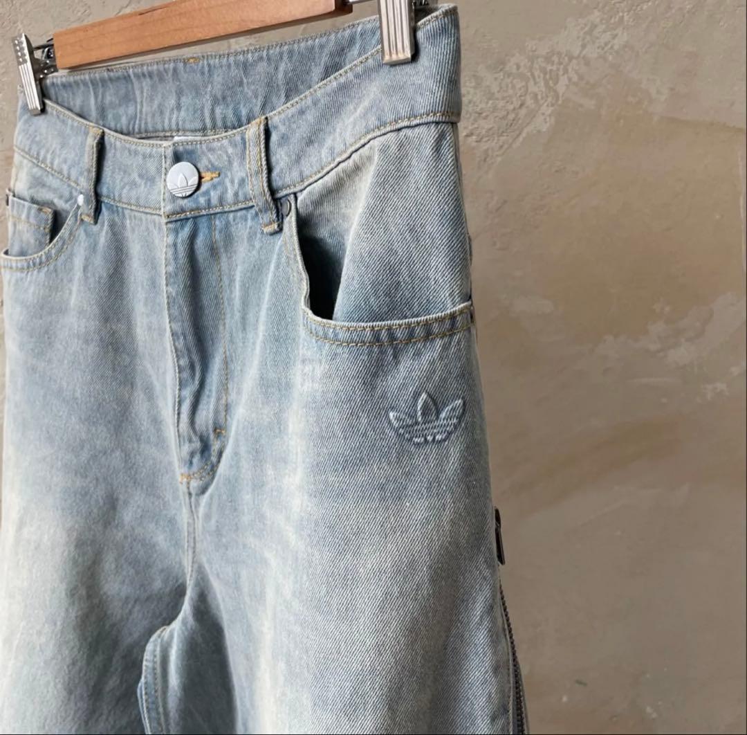adidas DENIM ZIP PANT JX9210 28インチ