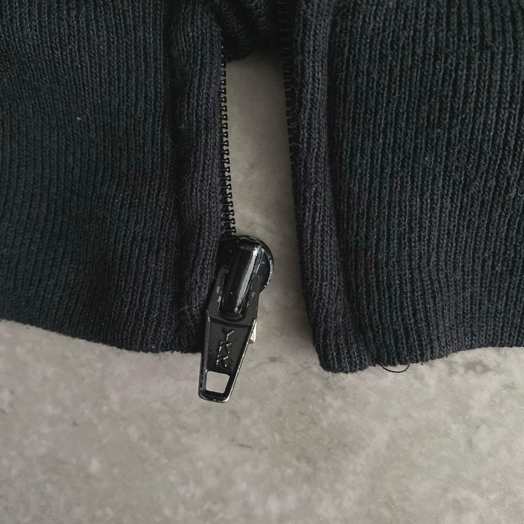 希少サイズ 90s ラッセル 無地 ジップ パーカー 黒 ブラック USA製 M