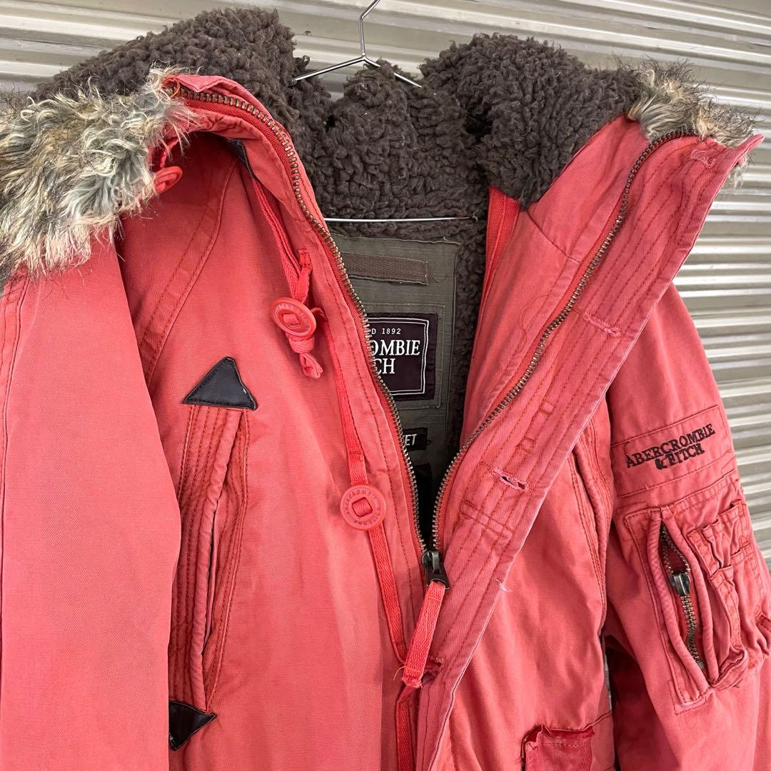 アバクロ used加工 MT.ワシントンジャケット ファーフーデッド 裏地ボア