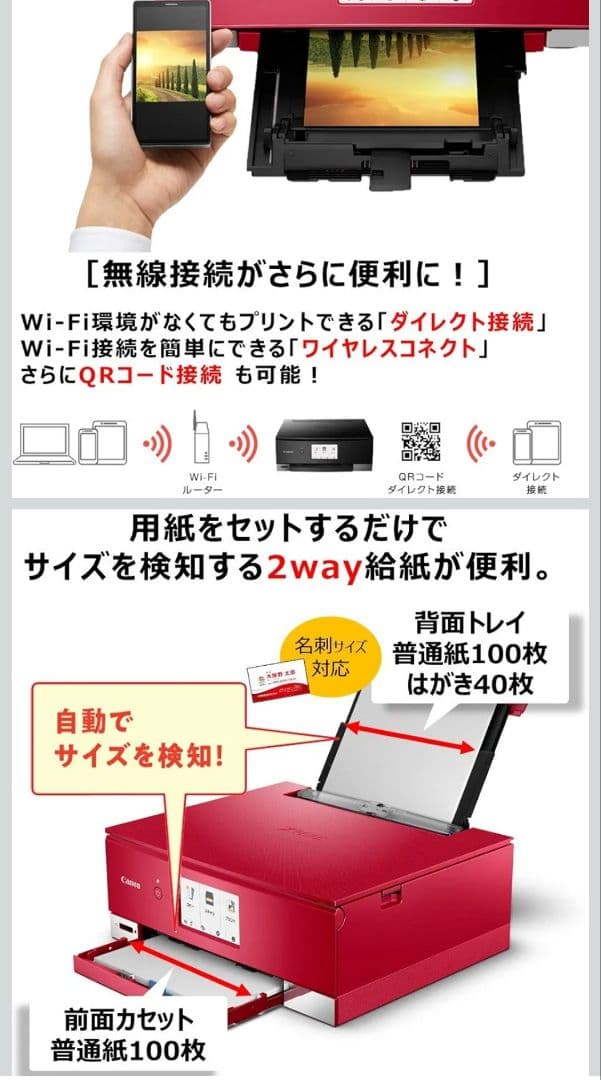Canon TS8430 インクジェットプリンター レッド 動作品