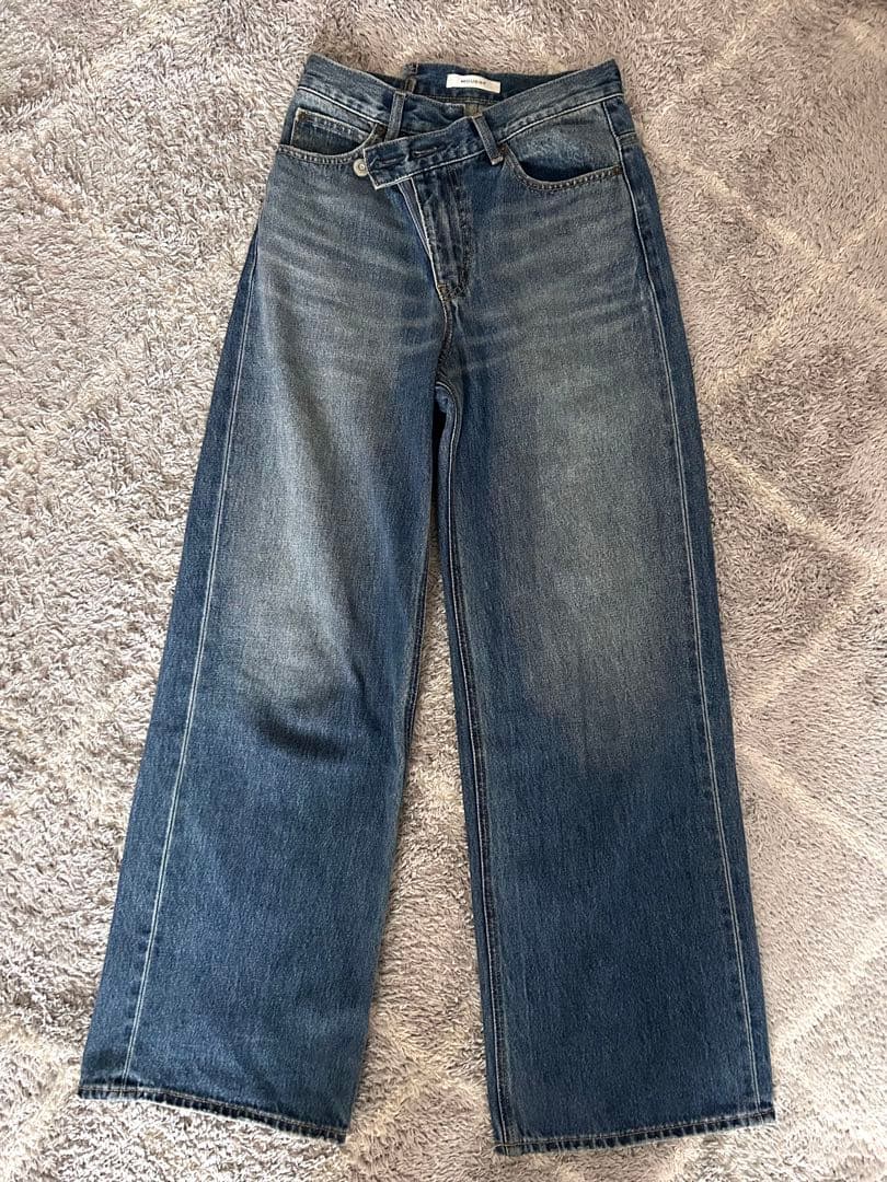 【MOUSSY】CROSS WAIST WIDE ストレート　サイズ１