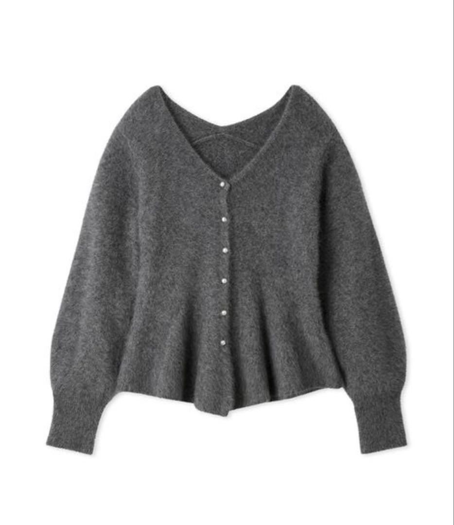 【※最終値下げ】フレイアイディー　フォックスカシミアペプラムカーディガン