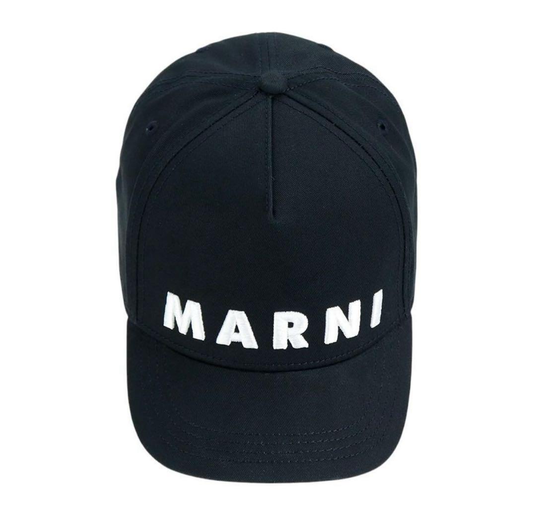 新作25SS⭐︎新品！マルニ 刺繍 ロゴ キャップ　帽子 黒
