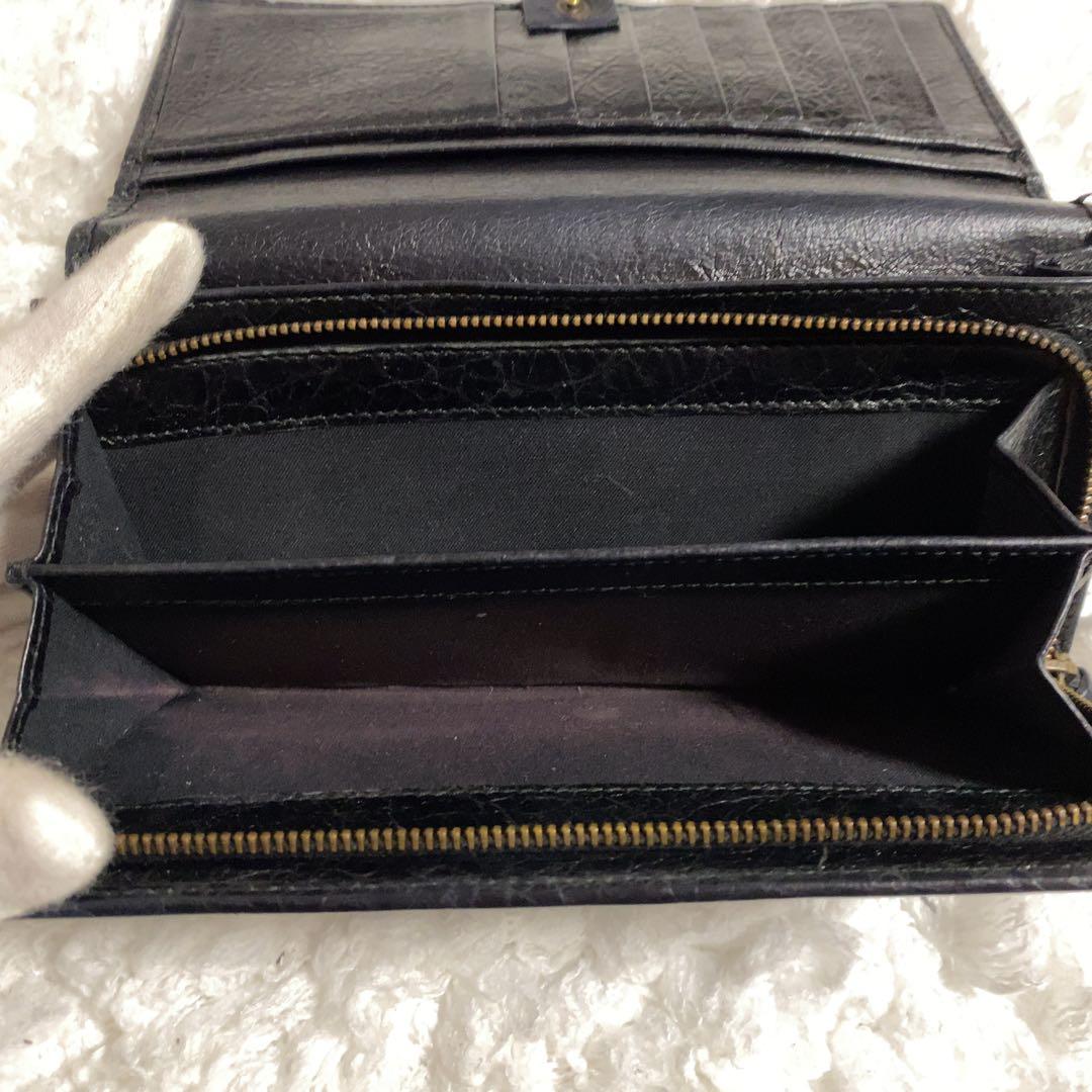 箱＆保存袋付き！BALENCIAGA 長財布 2つ折り シティ クラシック 黒