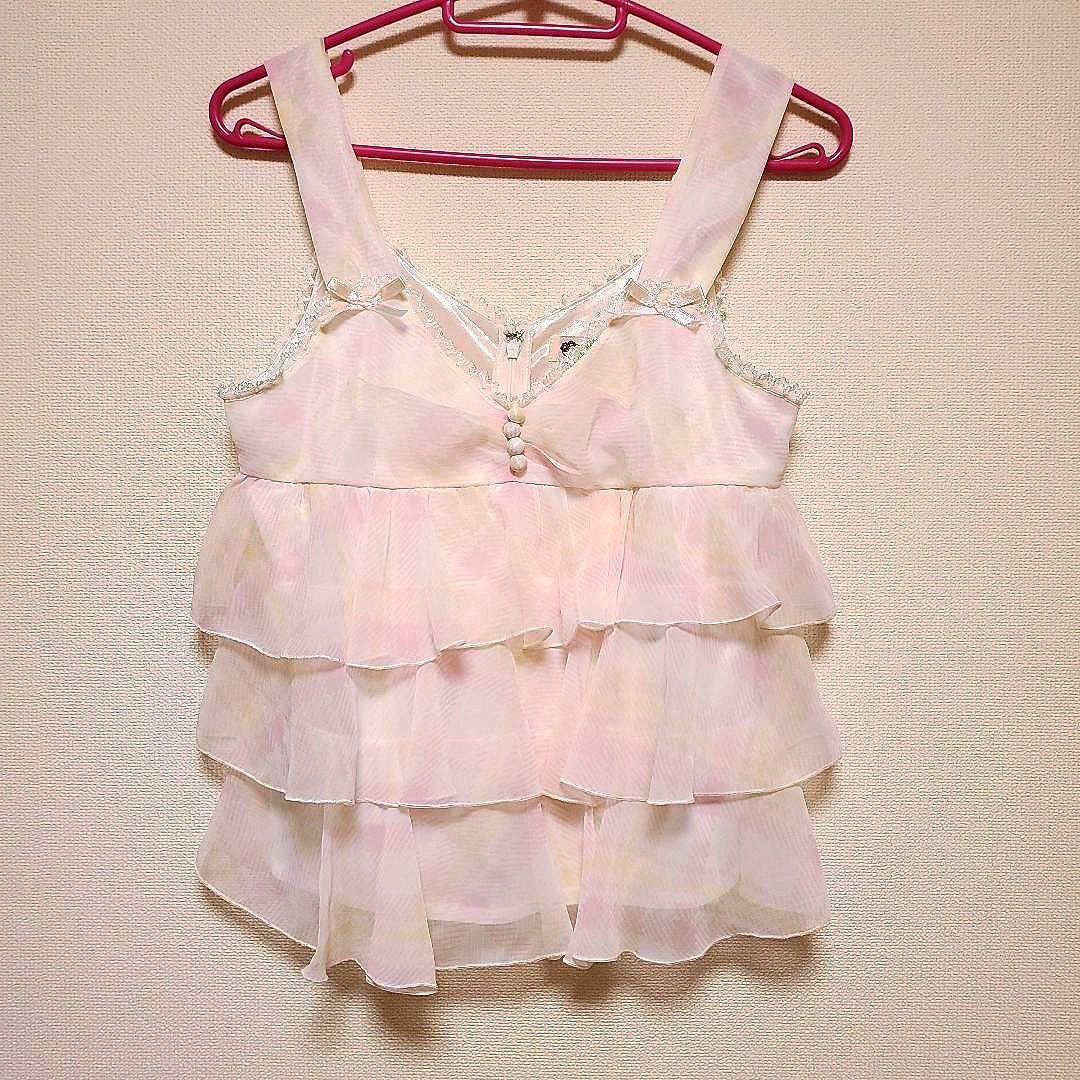 【希少旧タグ】LIZ LISA ティアードシフォンキャミソール 姫ギャル Y2K