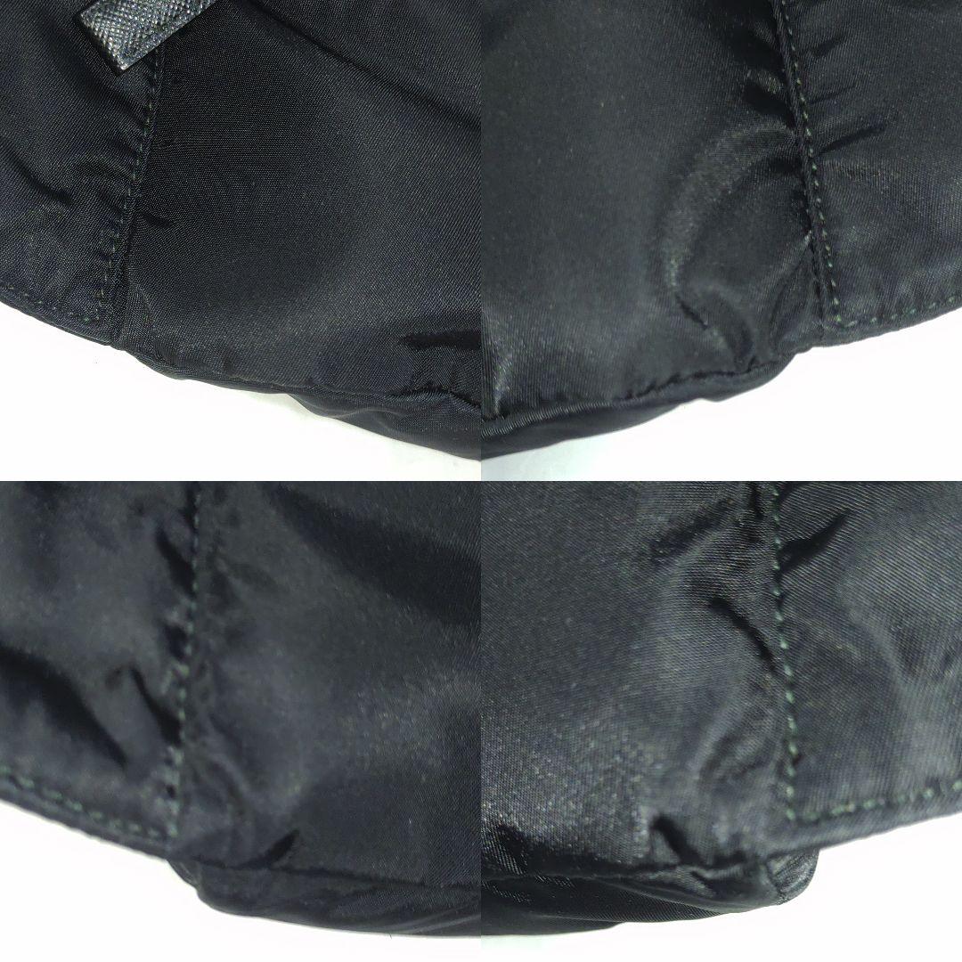 【極美品】プラダ ウエストポーチ サフィアーノ×ナイロン 黒 ショルダーロゴ