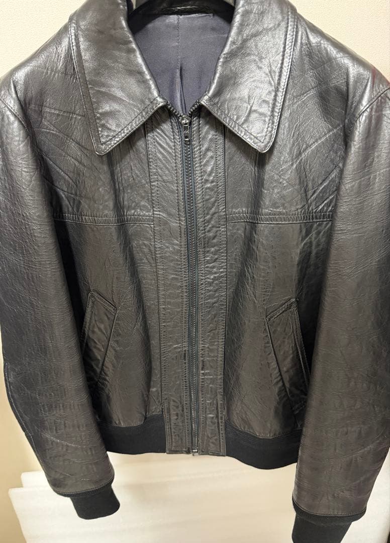 70s エディ スリマン リブ レザー ビンテージ hedi slimane