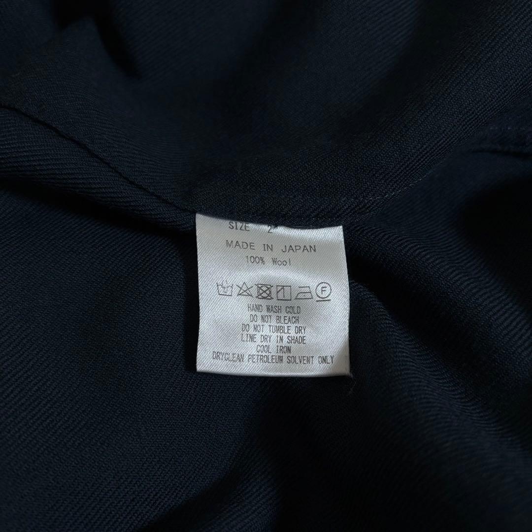 美品 マーカウェア MARKAWARE ノーカラーネルシャツ ダークグリーン