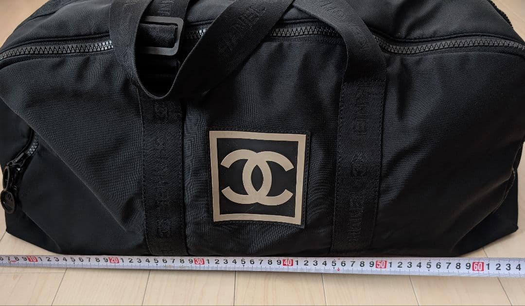 CHANEL ブラック ボストンバッグ　スポーツライン