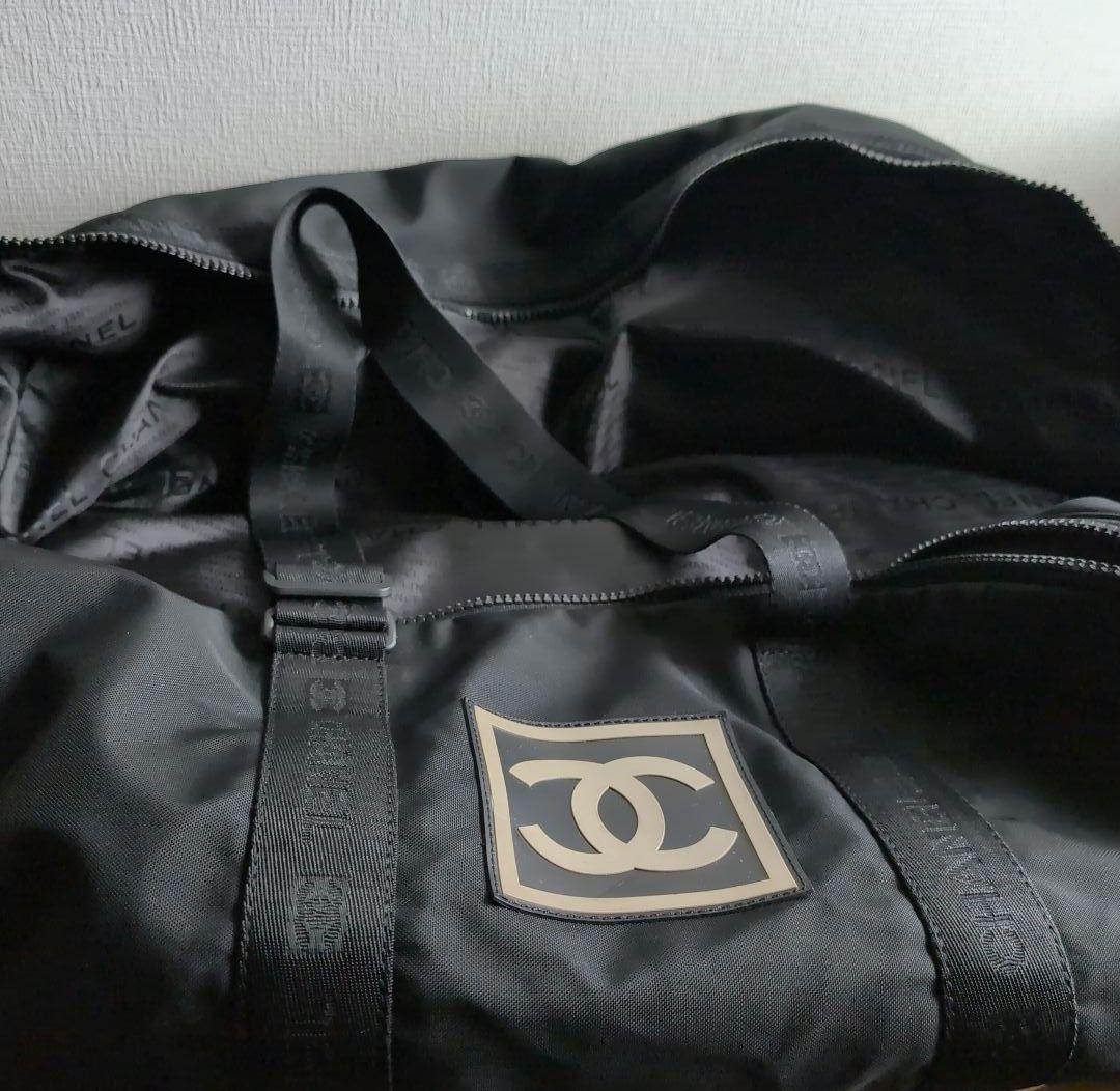 CHANEL ブラック ボストンバッグ　スポーツライン