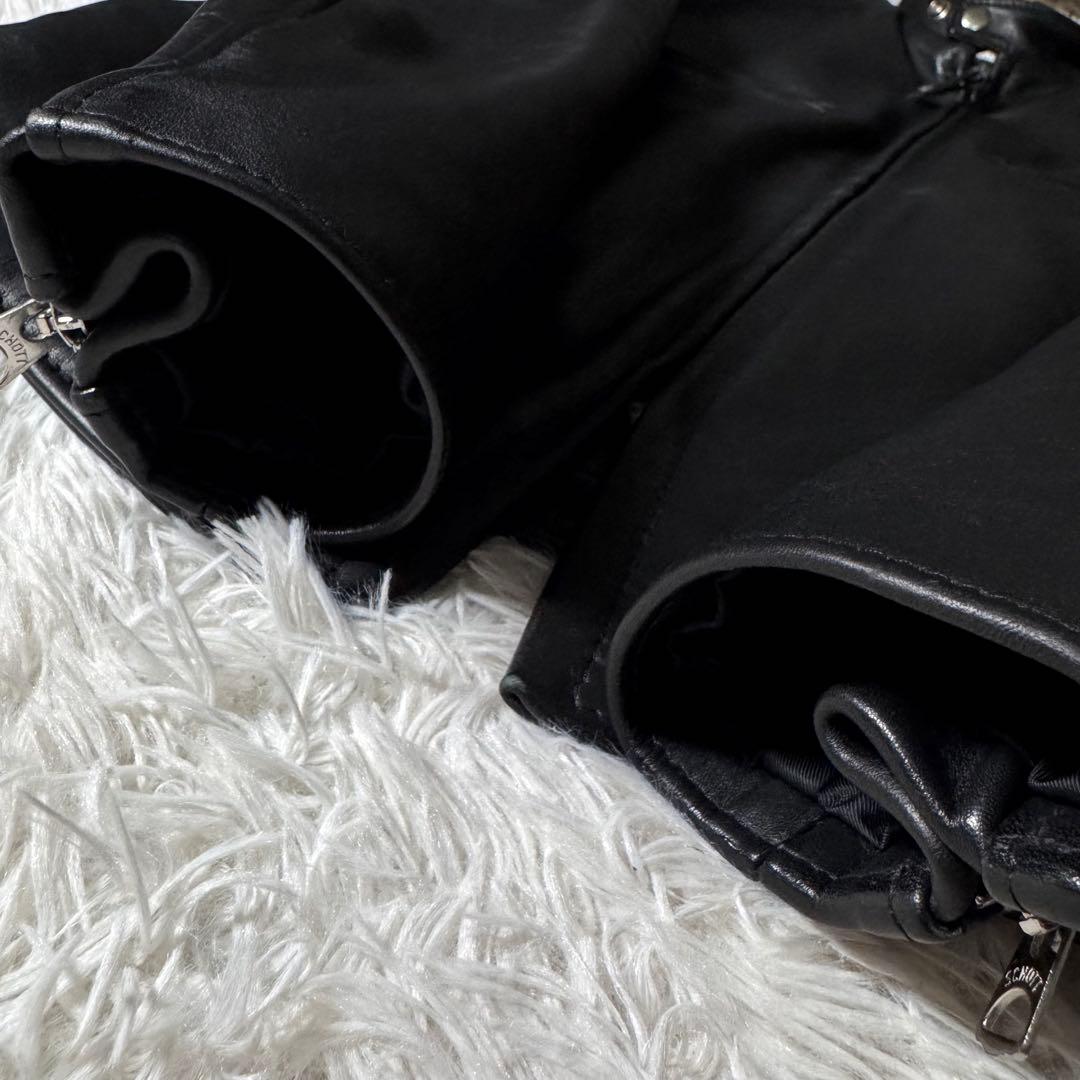 極美品/希少モデル✨schott ライダースジャケット 141XJS 黒 38