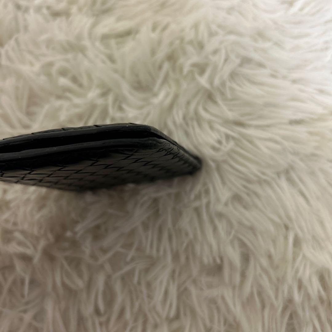 【美品】ボッテガヴェネタ マネークリップ イントレチャート レザー ブラック