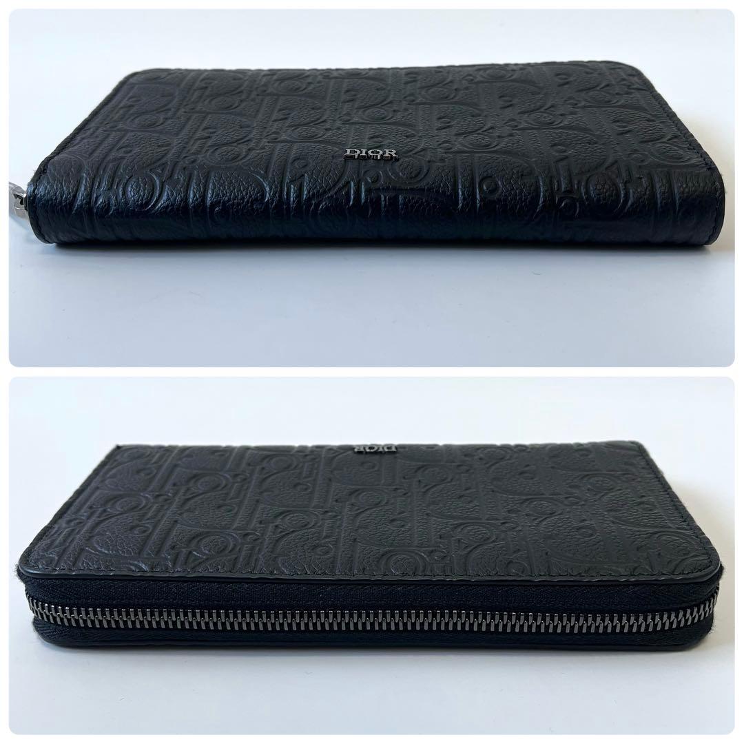 ディオール　グラビティ　長財布　ロングジップウォレット　レザー　ブラック　メンズ