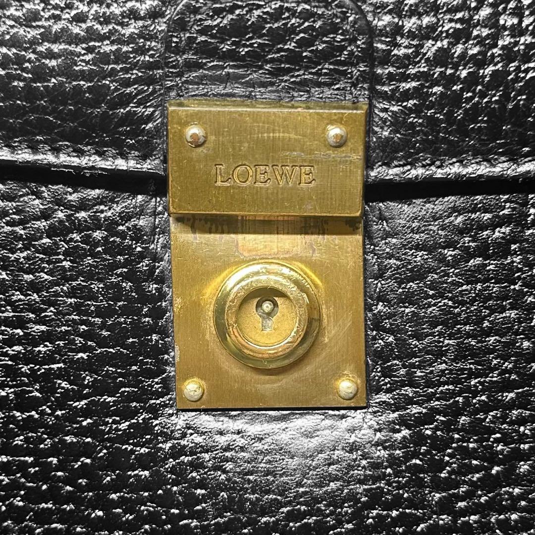 LOEWE アナグラム　レザー　本革　シボ革　ビジネスバッグ　ブリーフケース