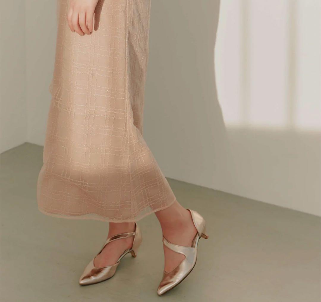 kaene 24cm アシメストラップパンプス ピンク