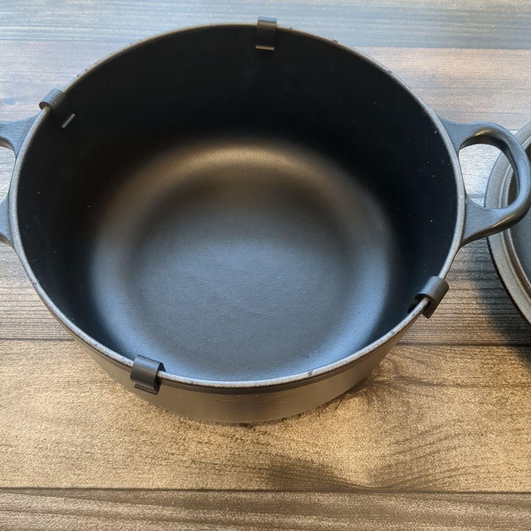 値下げ　フランス製　 ル・クルーゼ 20cm 黒 ブラックマット シルバーツマミ